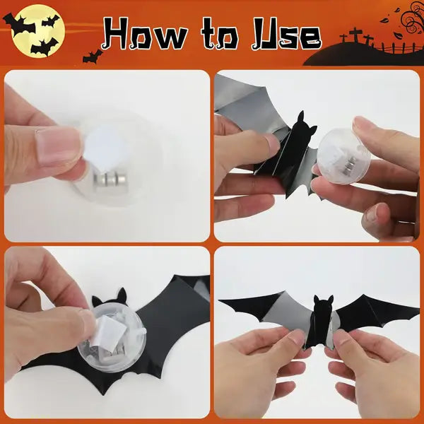 🎁🔥 3D Bat Light Design LED Decorations (contains three sizes: large, medium and small)