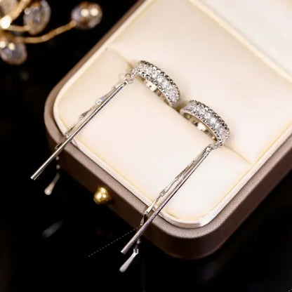 Cube molecular tassel long ear clip