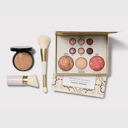 Tuscan Dreams Holiday Baked Starter Kit (4PC)-Full Face Makeup Palette, Foundation with Limited Edition Brushes