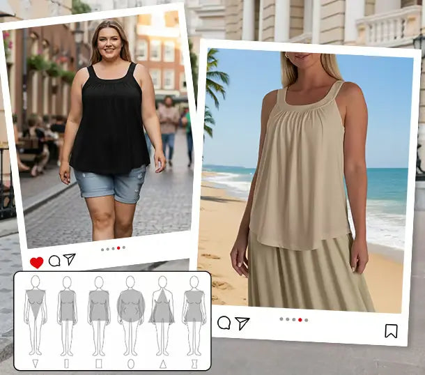 Bra-Free Pleated Cooling Tank