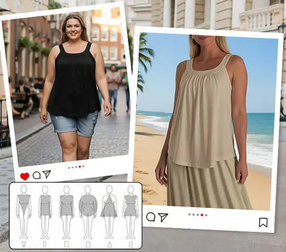Bra-Free Pleated Cooling Tank