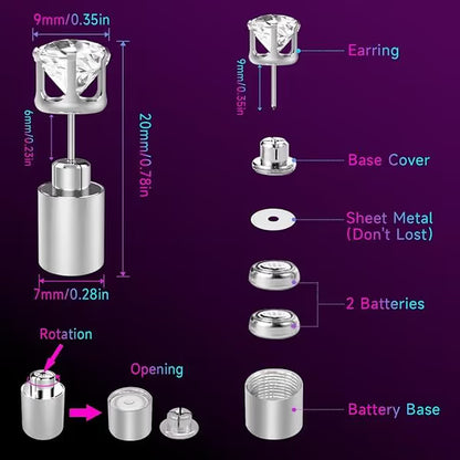✨LED Earrings, Light Up Stud Earrings (Pair)