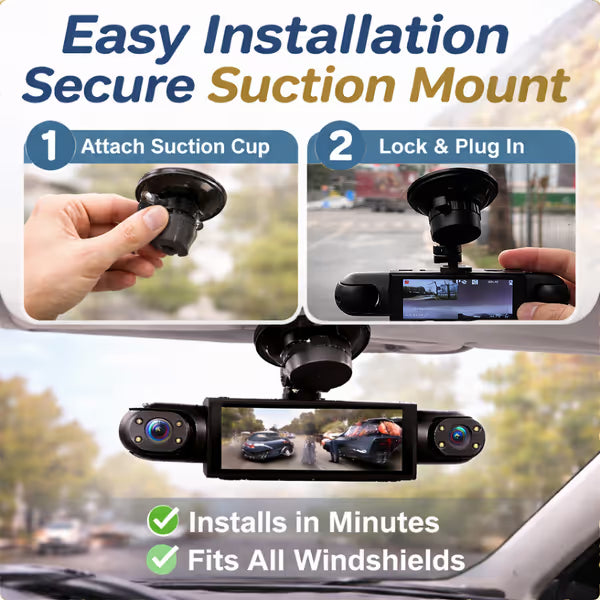 🚗4-Channel 1080P Dash Camera with Night Vision