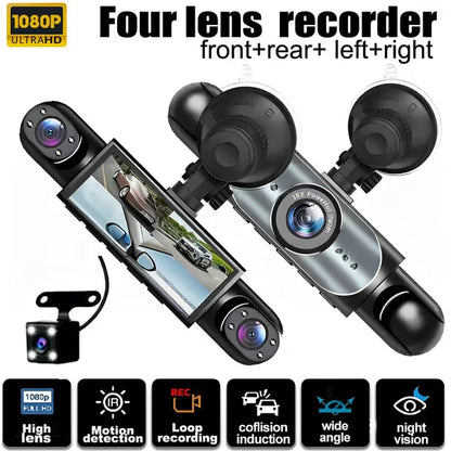 🚗4-Channel 1080P Dash Camera with Night Vision