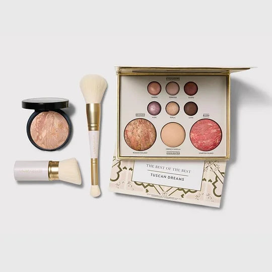 Tuscan Dreams Holiday Baked Starter Kit (4PC)-Full Face Makeup Palette, Foundation with Limited Edition Brushes