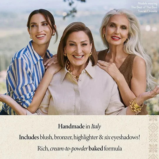 Tuscan Dreams Holiday Baked Starter Kit (4PC)-Full Face Makeup Palette, Foundation with Limited Edition Brushes