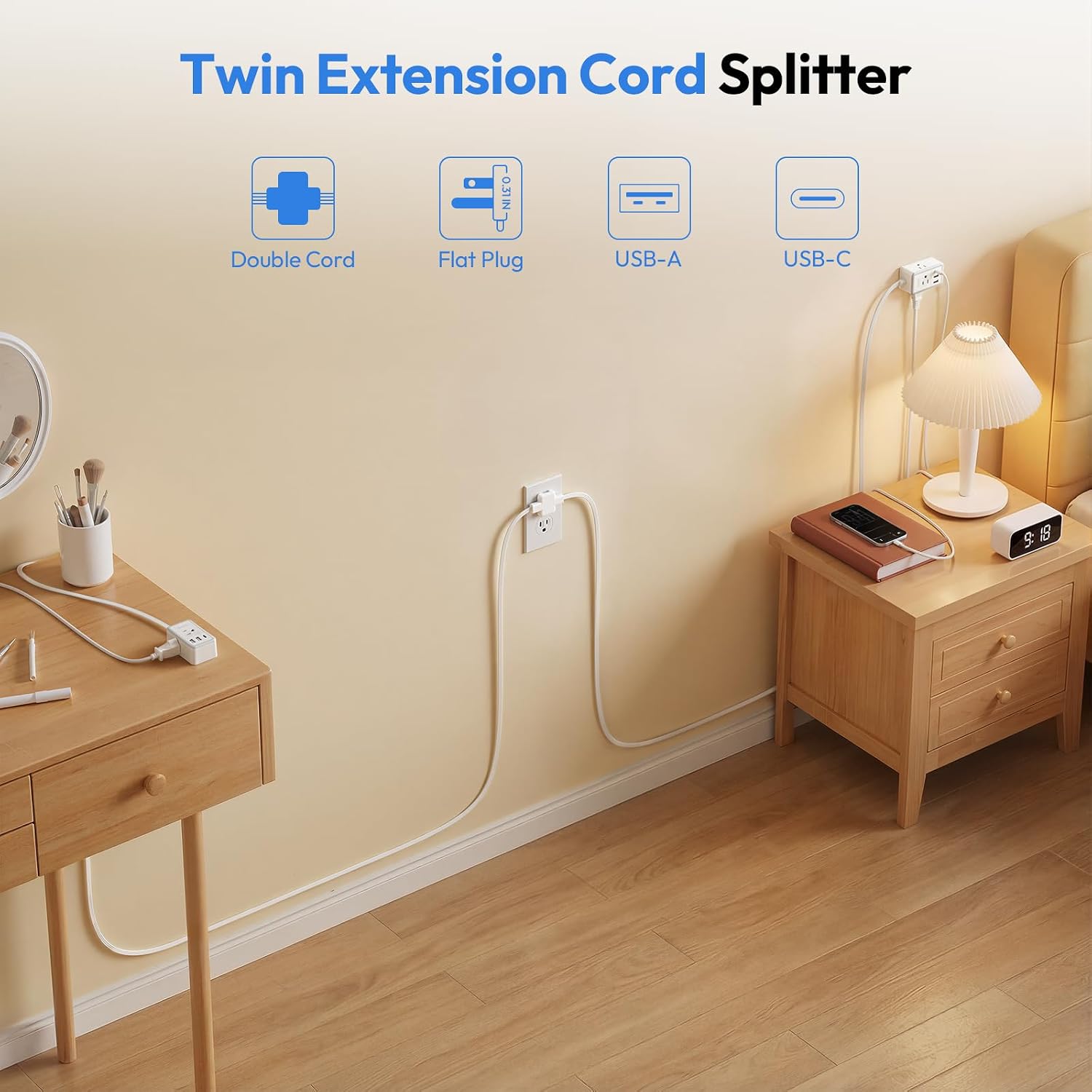 DualReach Split Extension Cord