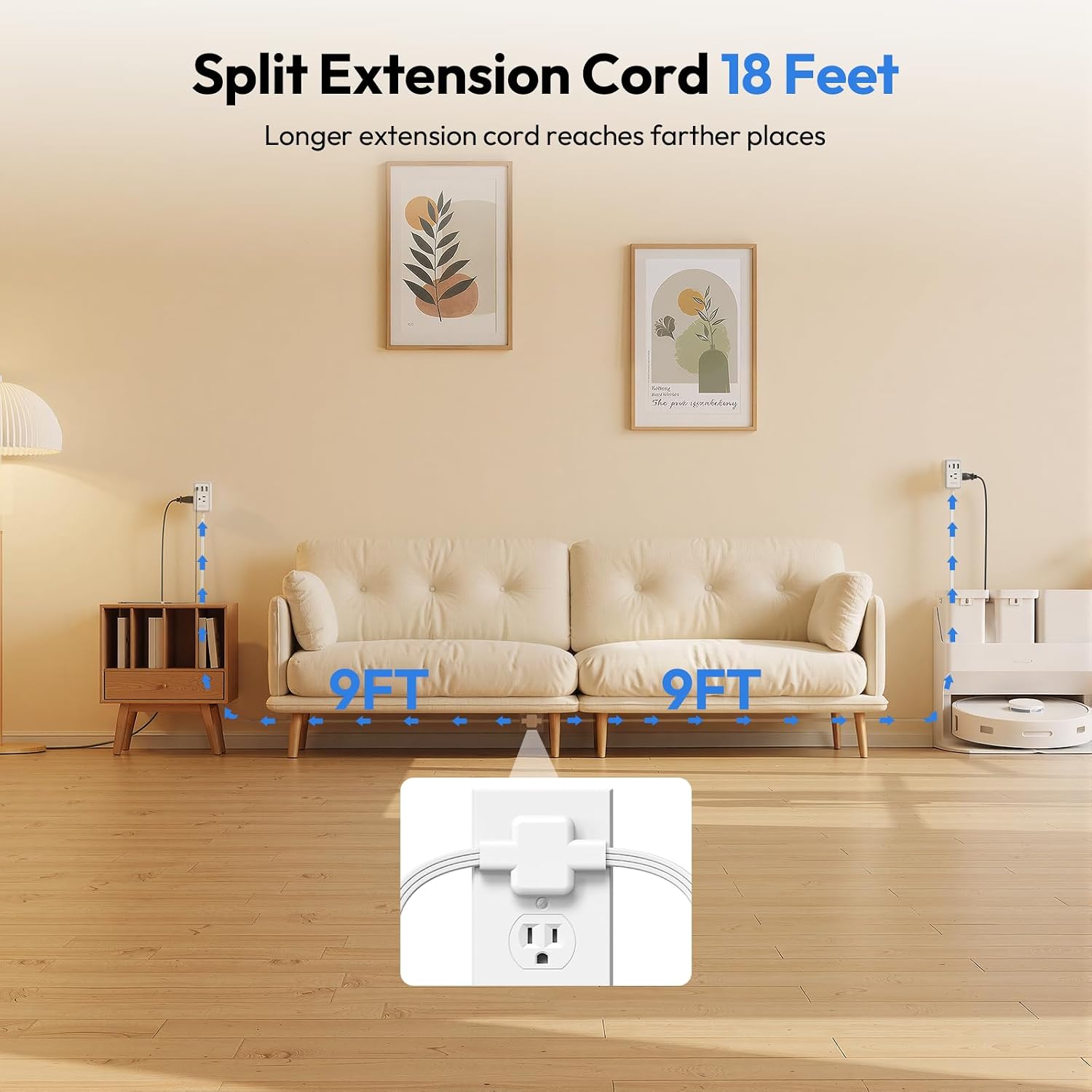 DualReach Split Extension Cord