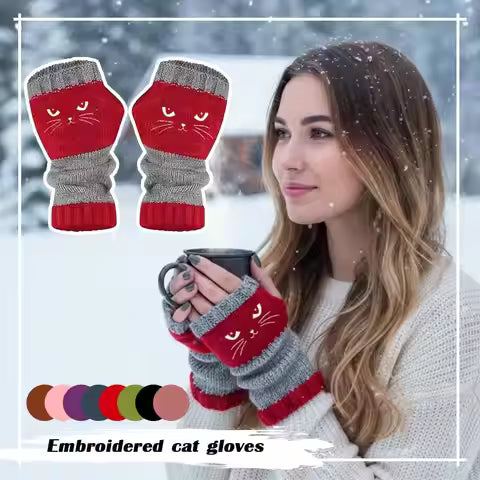 🐱Knitted Fingerless Gloves🧶