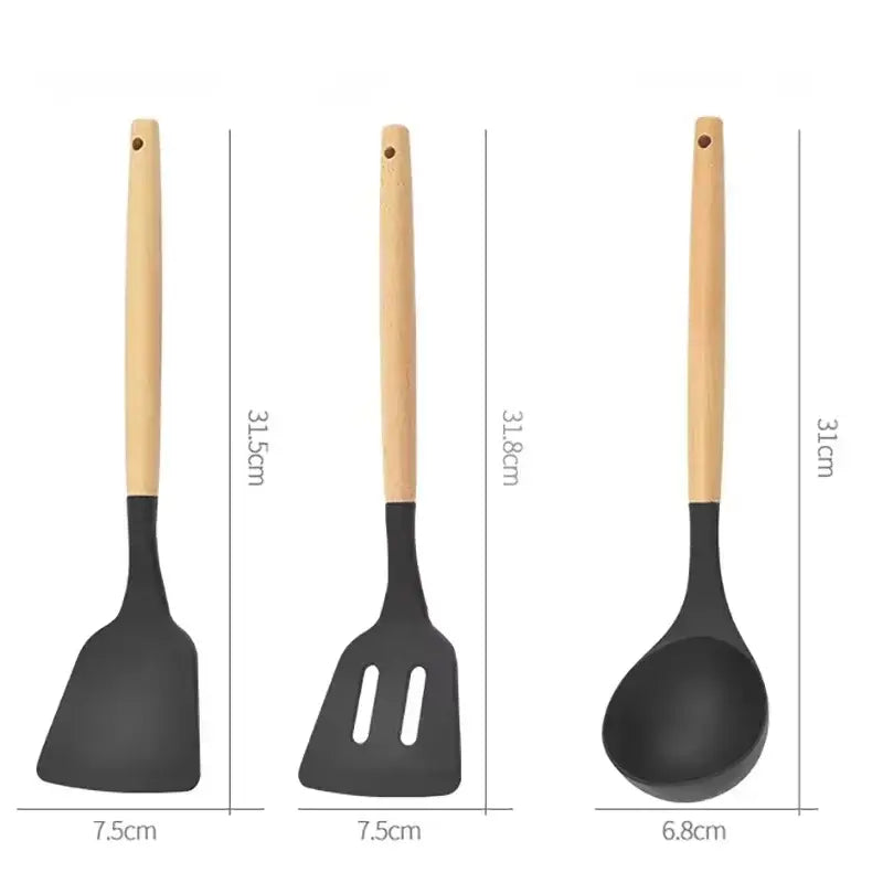 Kitchen Utensil Set 12 Pc - Non-Stick Utensils Set