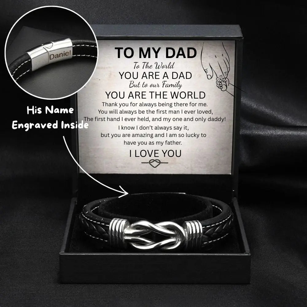 Gift for son - Infinity bracelet engraved with name