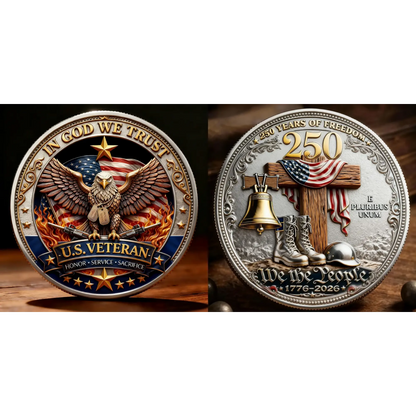 U.S. Veteran – In God We Trust | 250 Years of Freedom Commemorative Coin