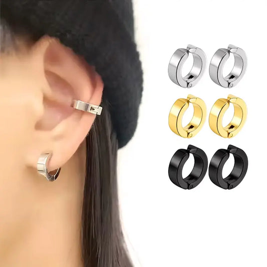 Punk Stainless Steel Ear Cuffs (Pair)