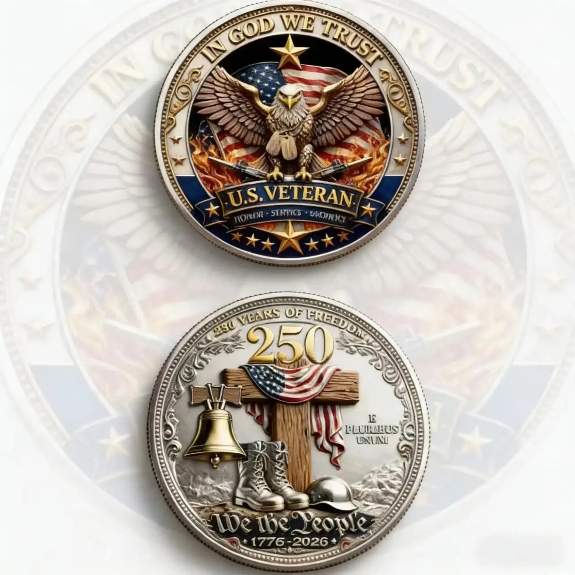 U.S. Veteran – In God We Trust | 250 Years of Freedom Commemorative Coin