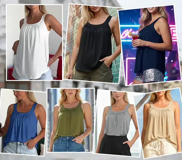 Bra-Free Pleated Cooling Tank