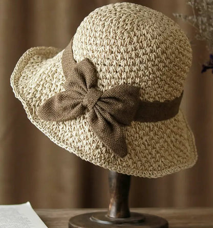 Casual Relaxed Holiday Bowknot Straw Hat