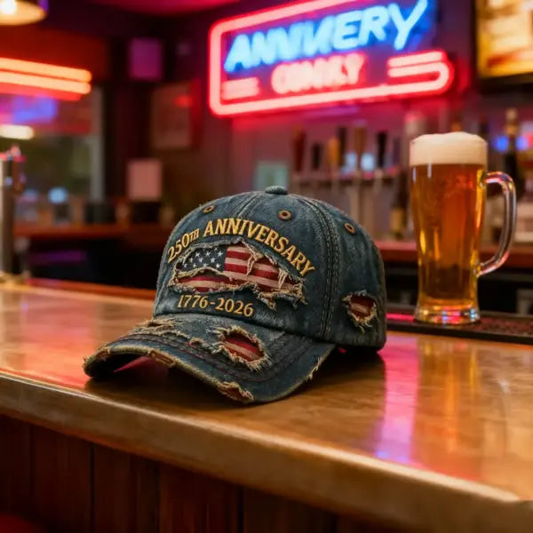 🏆Hand-Embroidered Artisan Cap💖US 250th Anniversary Casual Hat