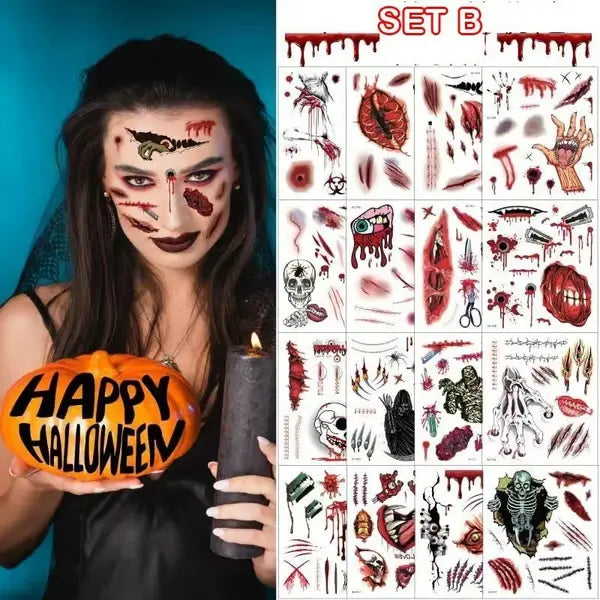 🎃Temporary Halloween Prank Makeup Tattoo😈Realistic and easy to remove