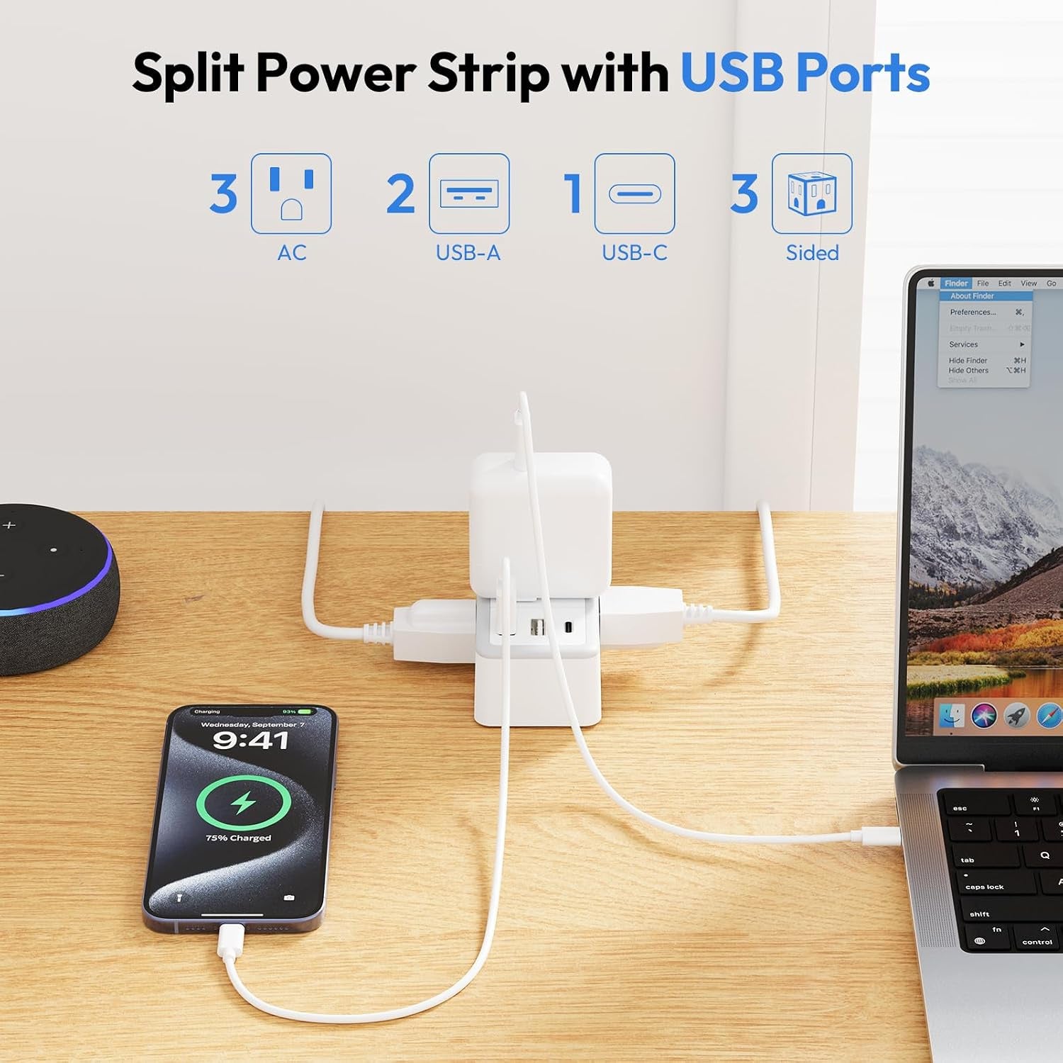 DualReach Split Extension Cord